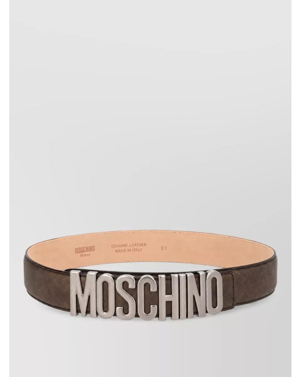 Moschino Gray Leather Belt