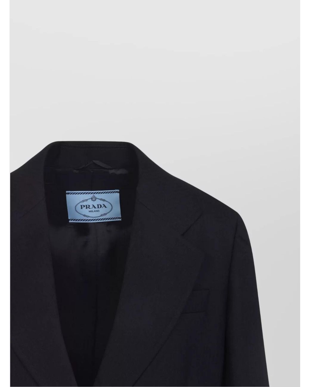 Prada Blue Virgin Wool Single-Breasted Blazer