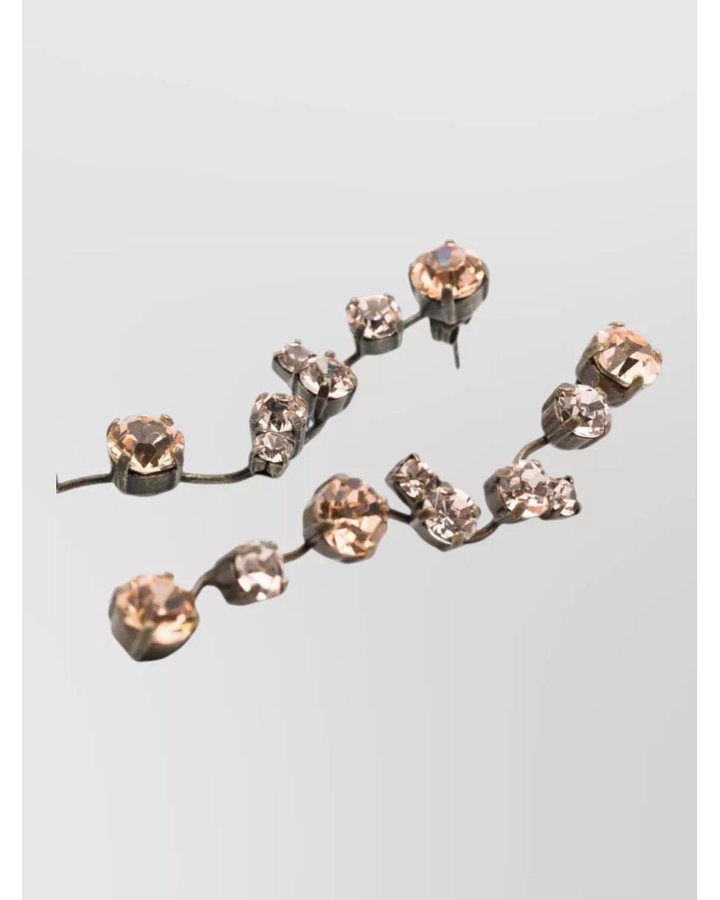 Forte_forte White Crystal-Embellished Drop Earrings