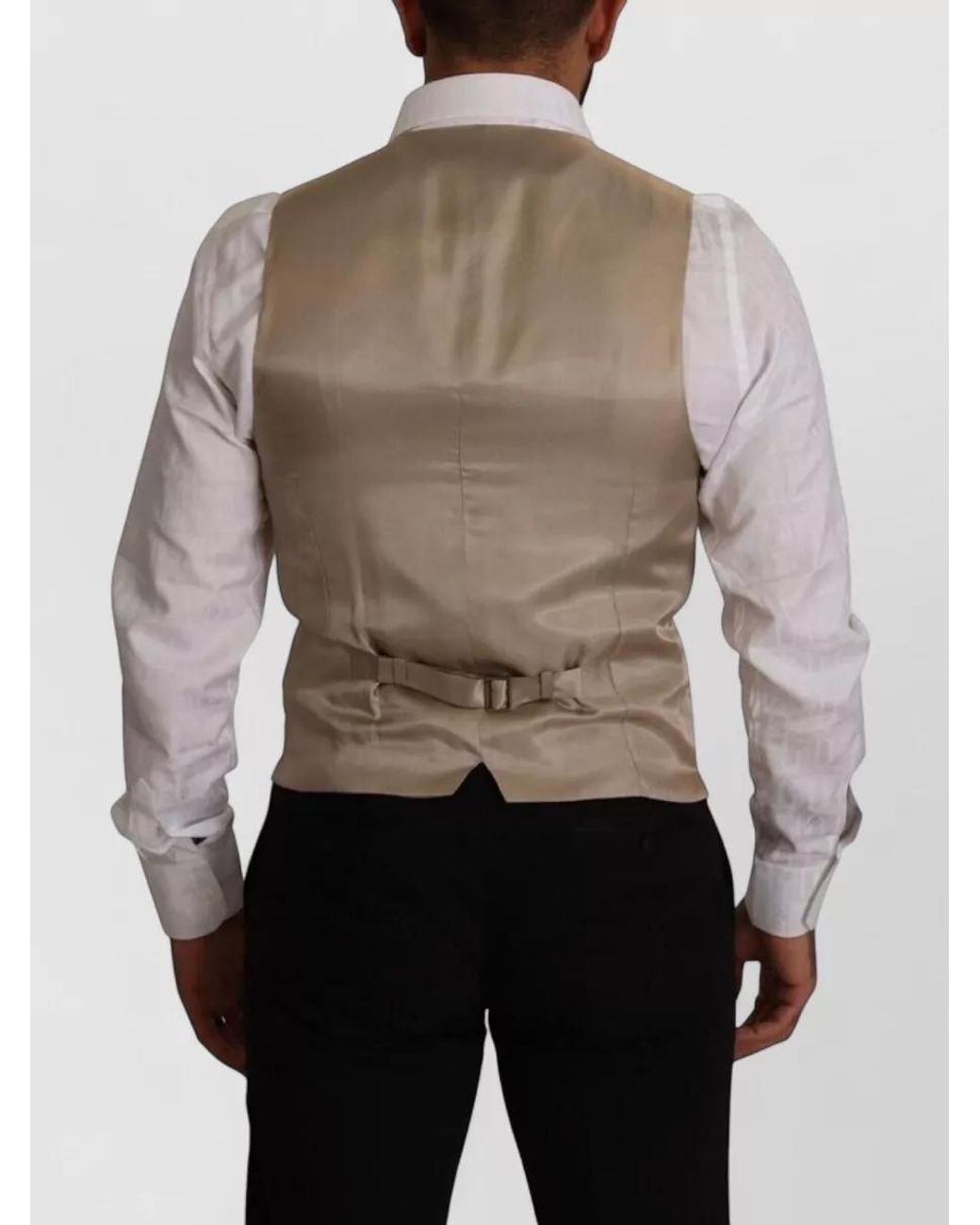 Dolce & Gabbana Gray Silk Cotton Slim-Fit Waistcoat for men