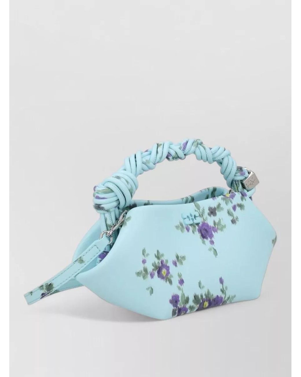 Ganni Blue Bou Mini Leather Shoulder Bag