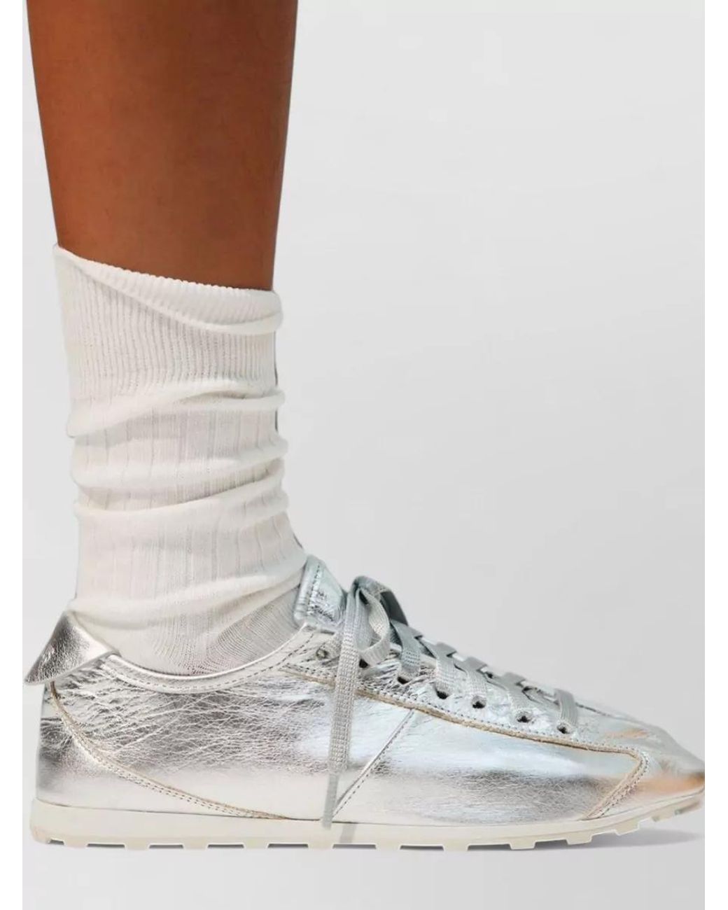 Jacquemus Metallic Leather Low-Top Lace-Up Sneakers