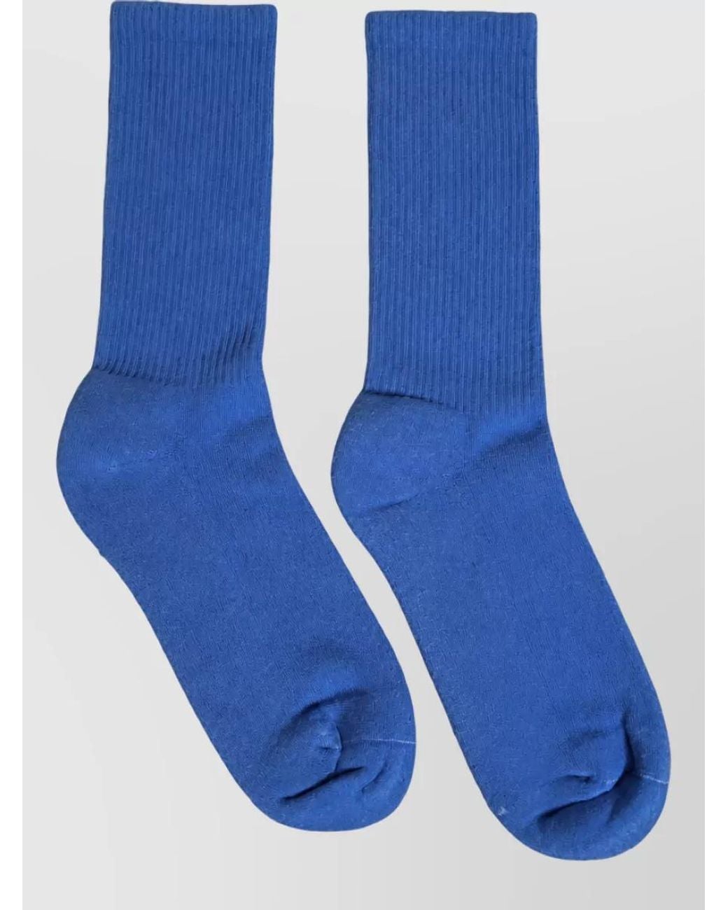 Dolce & Gabbana Blue Cotton Ribbed Mid-Calf Socks
