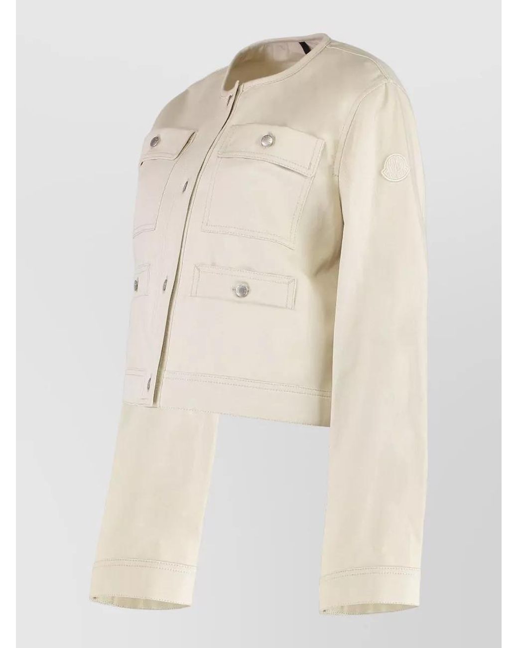 Moncler Natural Cotton-Linen Cropped Jacket