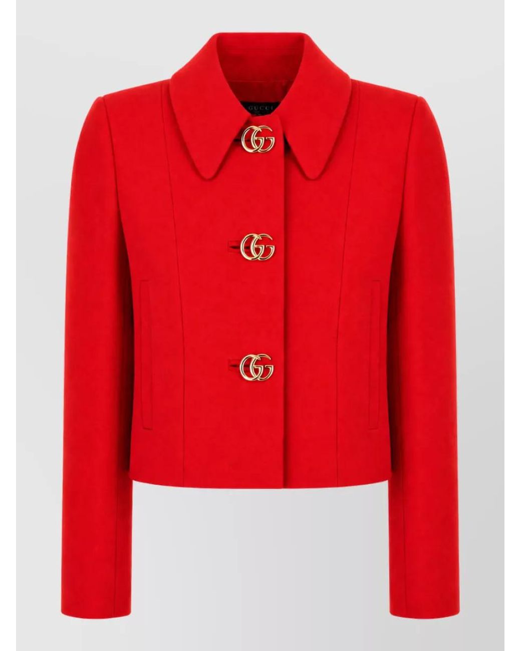 Gucci Red Wool Single Breasted Coat