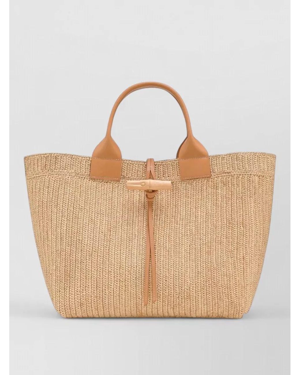 Longchamp Natural Raffia Tote Bag