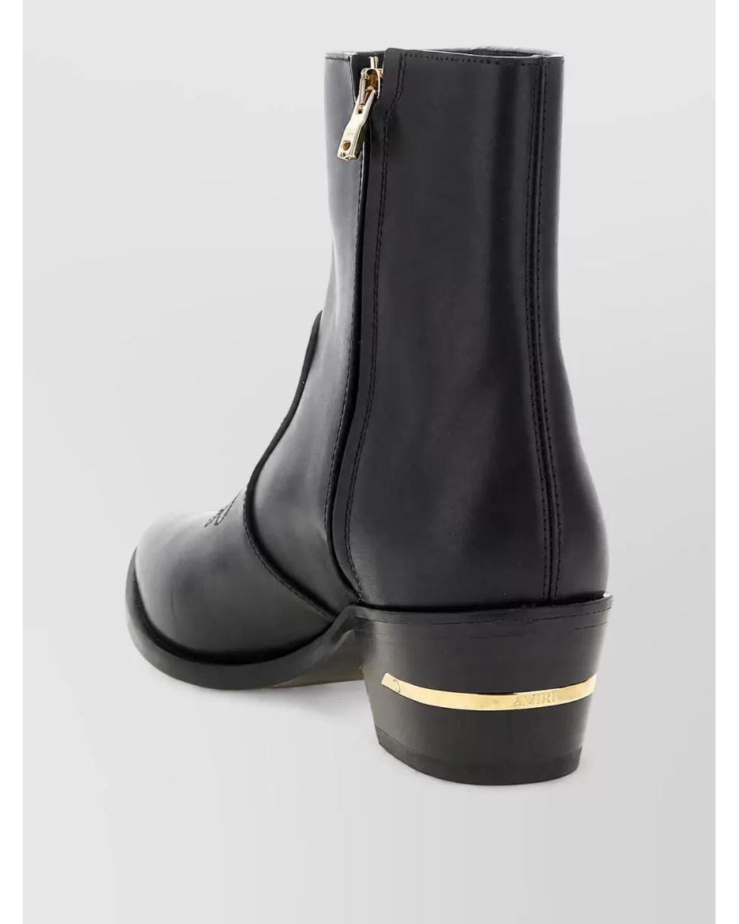 Amiri Black Calfskin Leather Ankle Boots for men