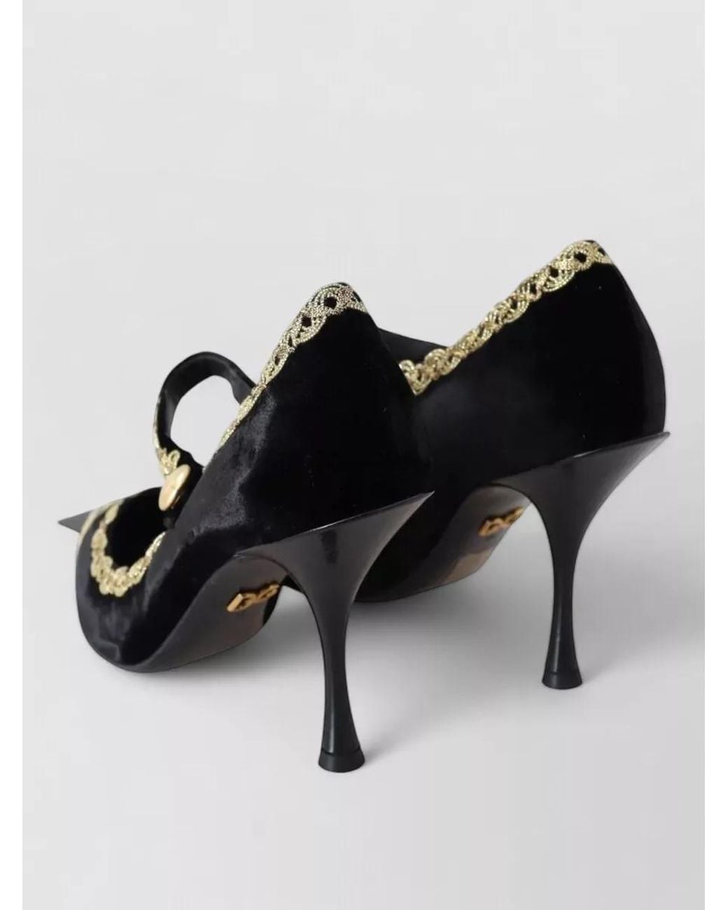 Dolce & Gabbana Black Velvet Mary Jane Pumps