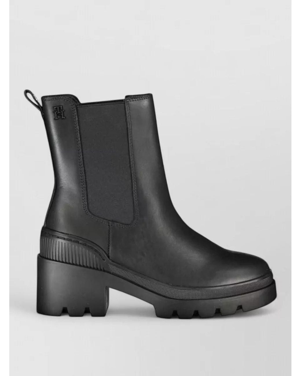 Tommy Hilfiger Black Leather Chelsea Ankle Boots