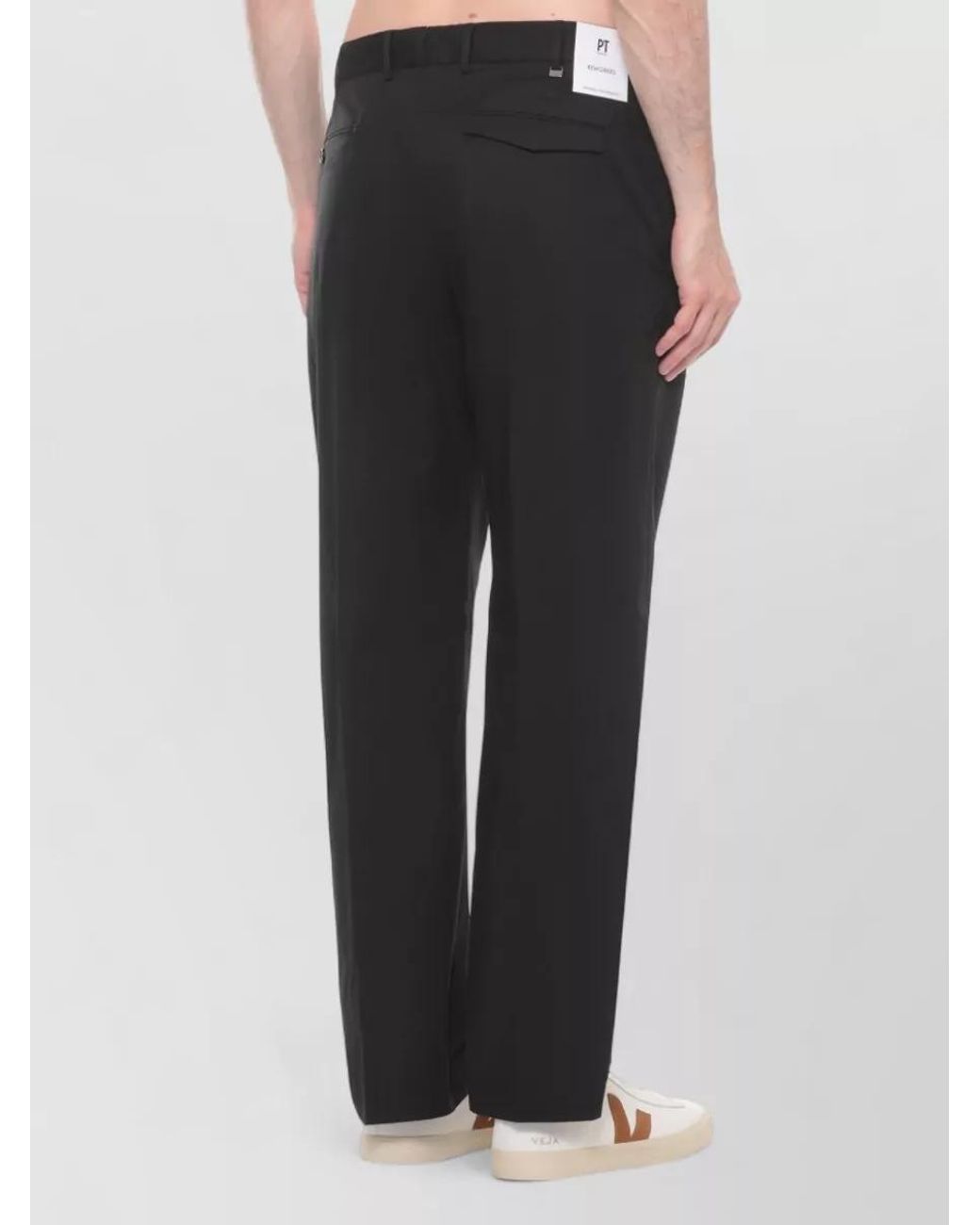 PT Torino Black Straight-Leg Trousers for men