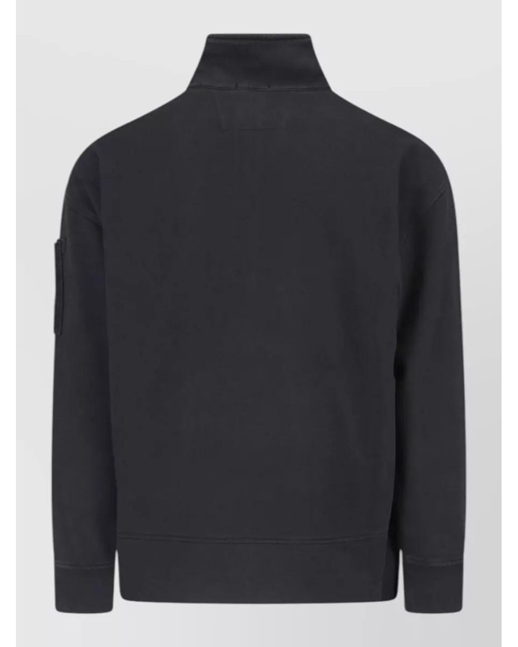 C P Company Blue Cotton Half Zip Sweatshirt for men