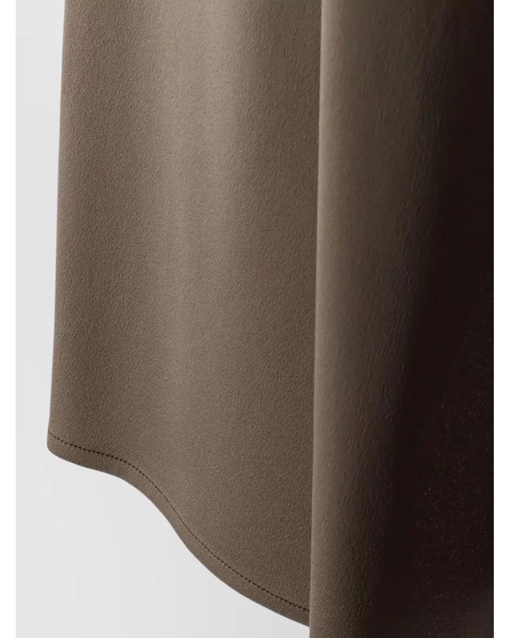 Alysi Brown Satin Asymmetric Flared Skirt