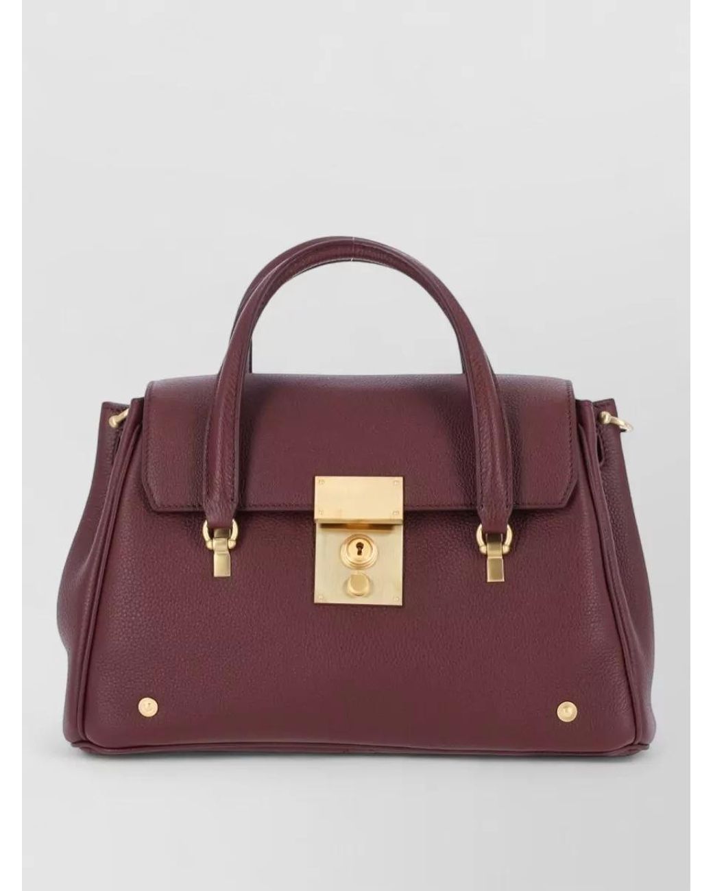 Thom Browne Purple Leather Tote Bag