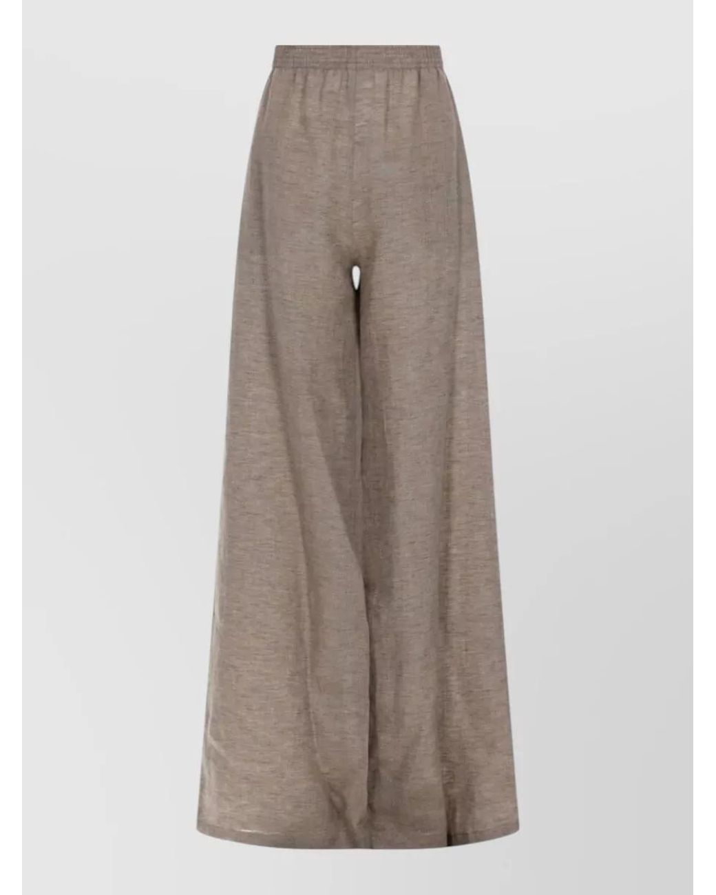 Fabiana Filippi Brown Linen Wide-Leg Trousers