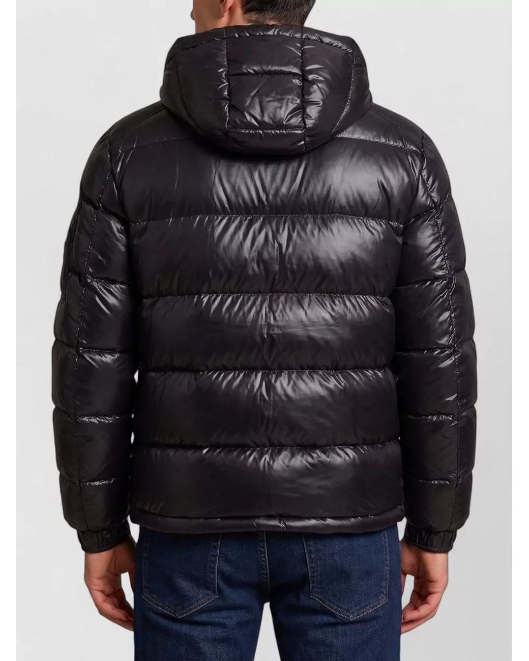 Herno Blue Nylon Quilted Hooded Down Jacket for men