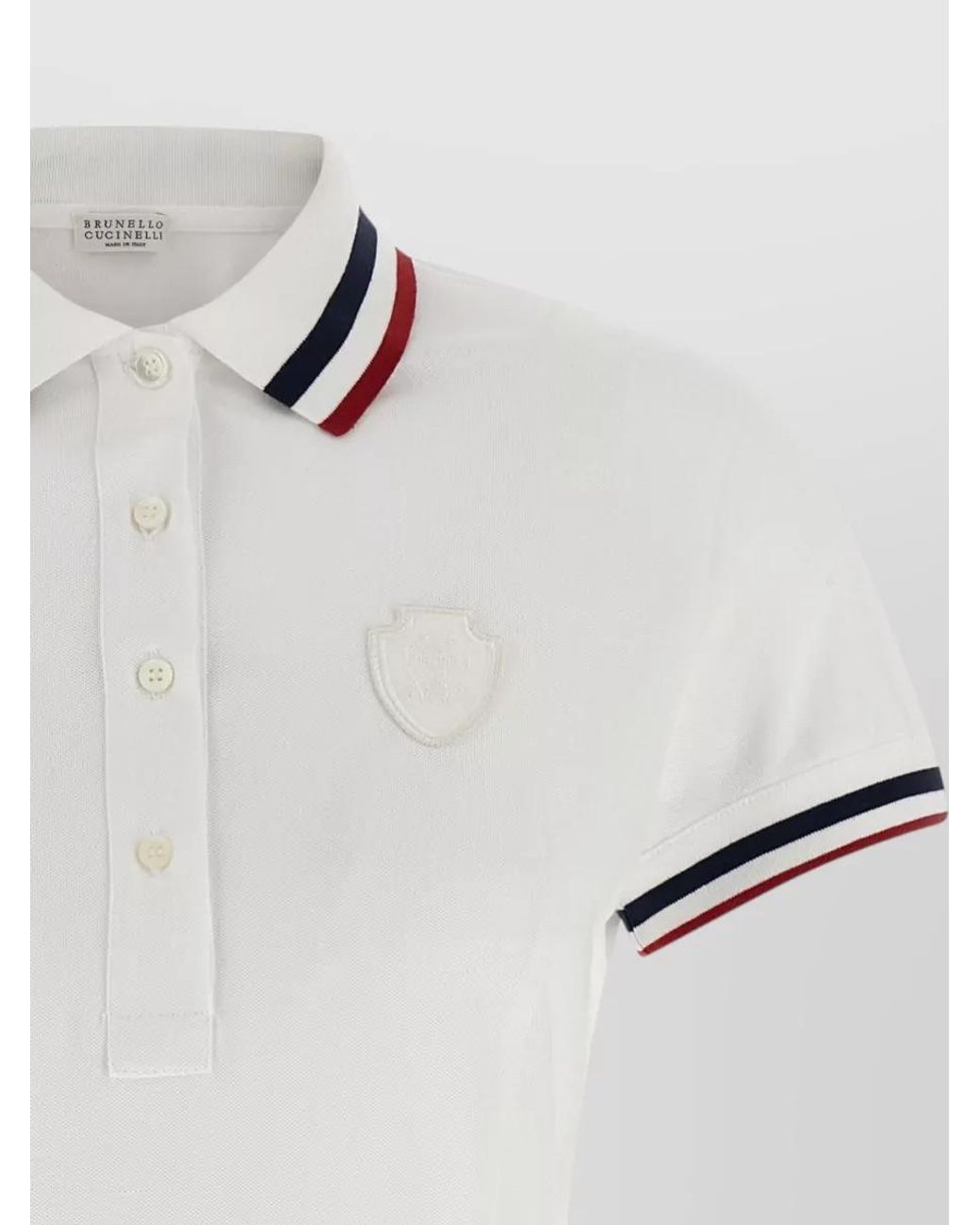 Brunello Cucinelli White Logo Embroidery Cotton Mini Dress