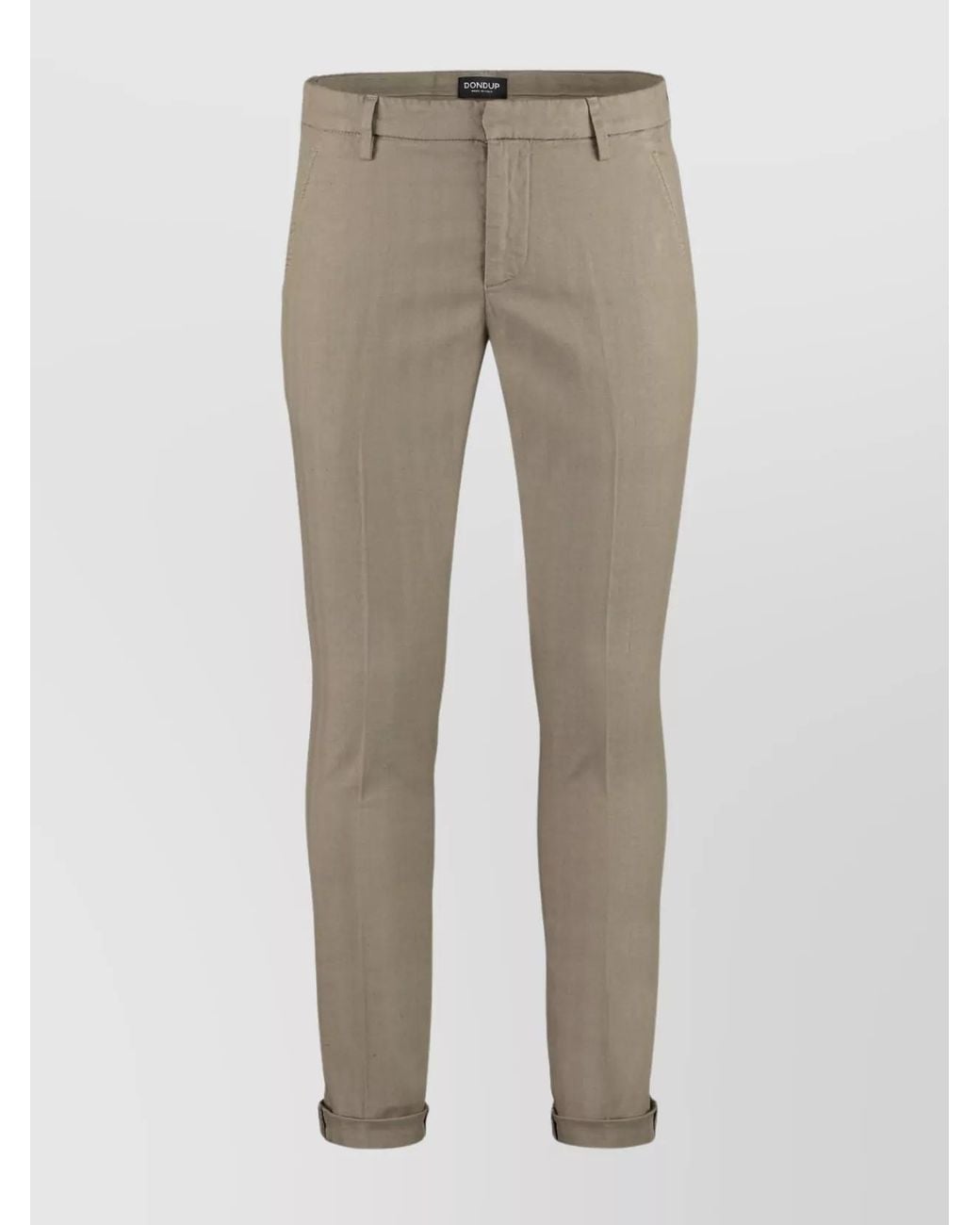 Dondup Gray Cotton Chino Trousers for men