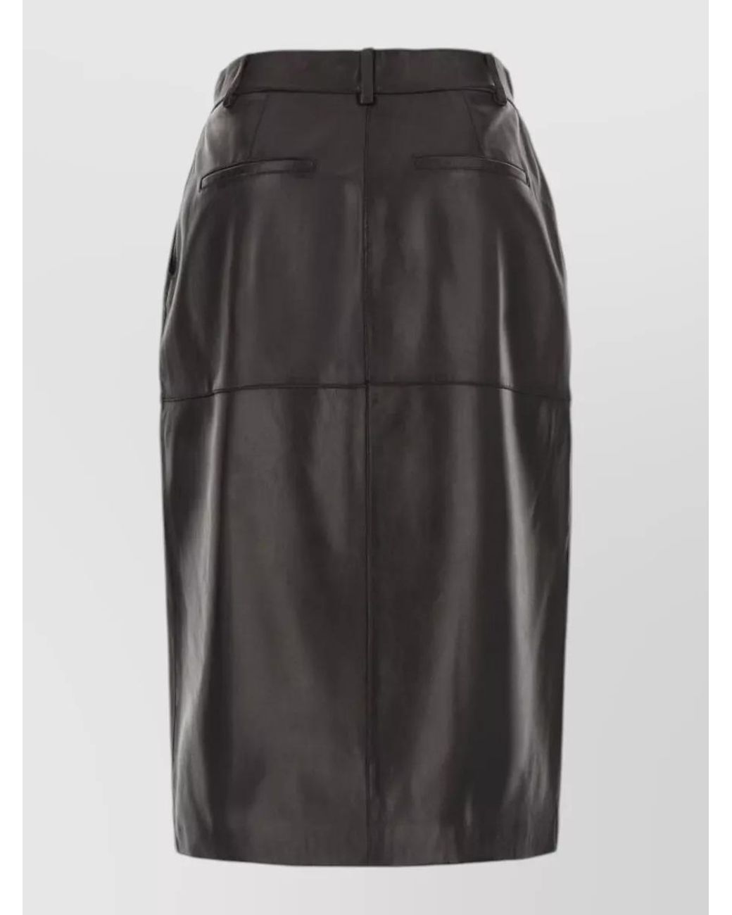 P.A.R.O.S.H. Black Lamb Leather Knee-Length Pencil Skirt