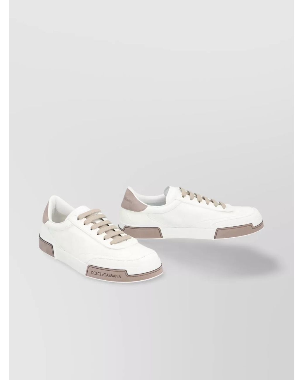 Dolce & Gabbana White Leather Low-Top Sneakers for men