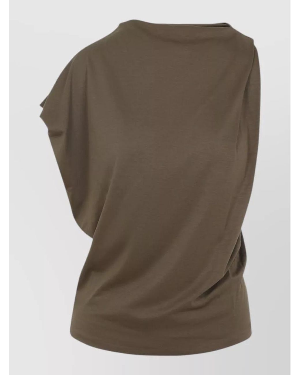 Jacquemus Green Silk Blend Draped Asymmetric Sleeveless Top