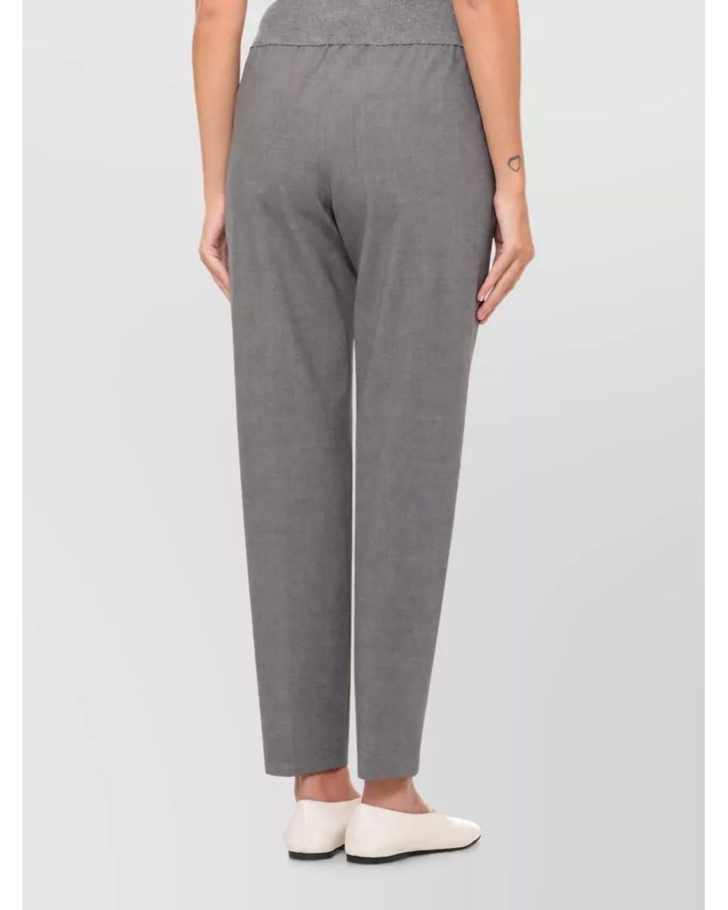 Panicale Gray Straight-Leg Wool Lounge Trousers