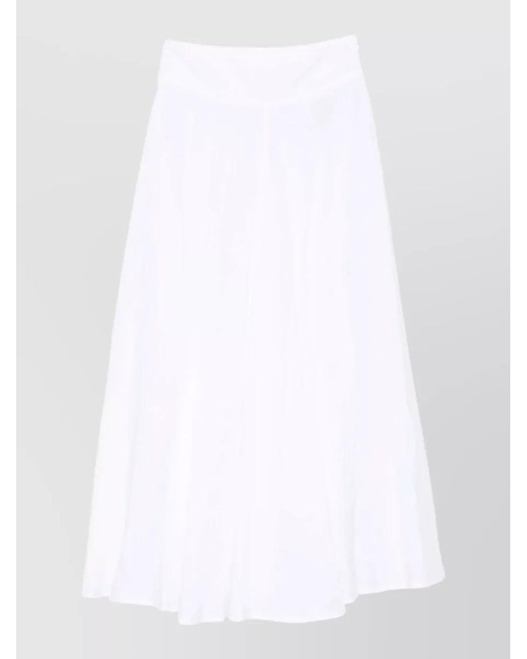 120% Lino White Linen Maxi A-Line Skirt