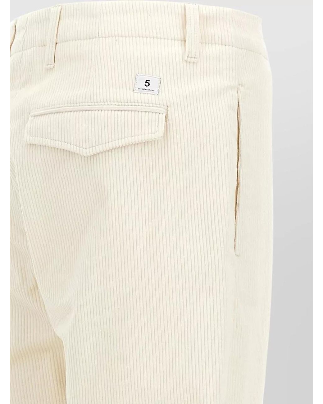 Department 5 White Corduroy Straight-Leg Trousers for men