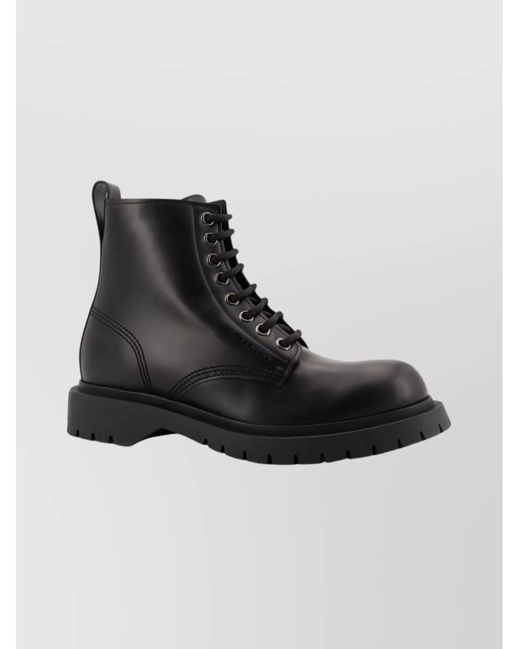 Givenchy Black Leather Lace-Up Ankle Boots for men