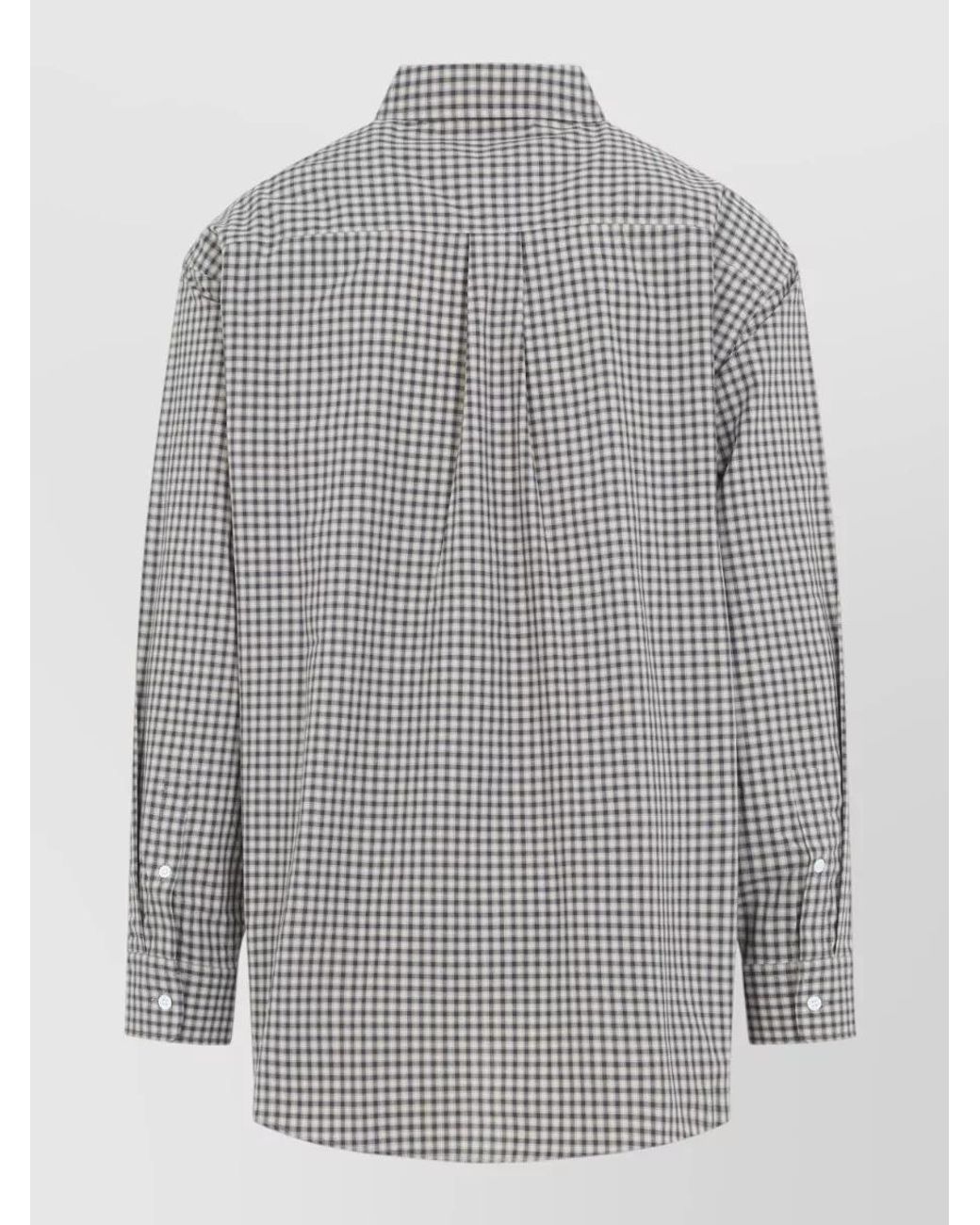 Marni Gray Cotton Micro Check Long-Sleeve Shirt for men