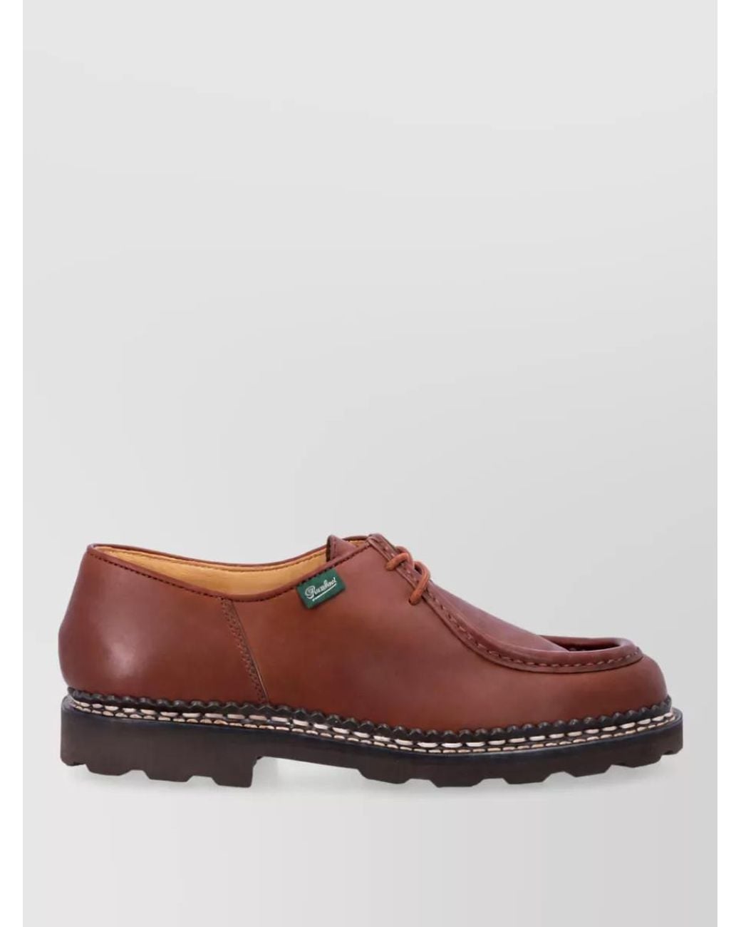 Paraboot Brown Leather Lace-Up Loafers for men