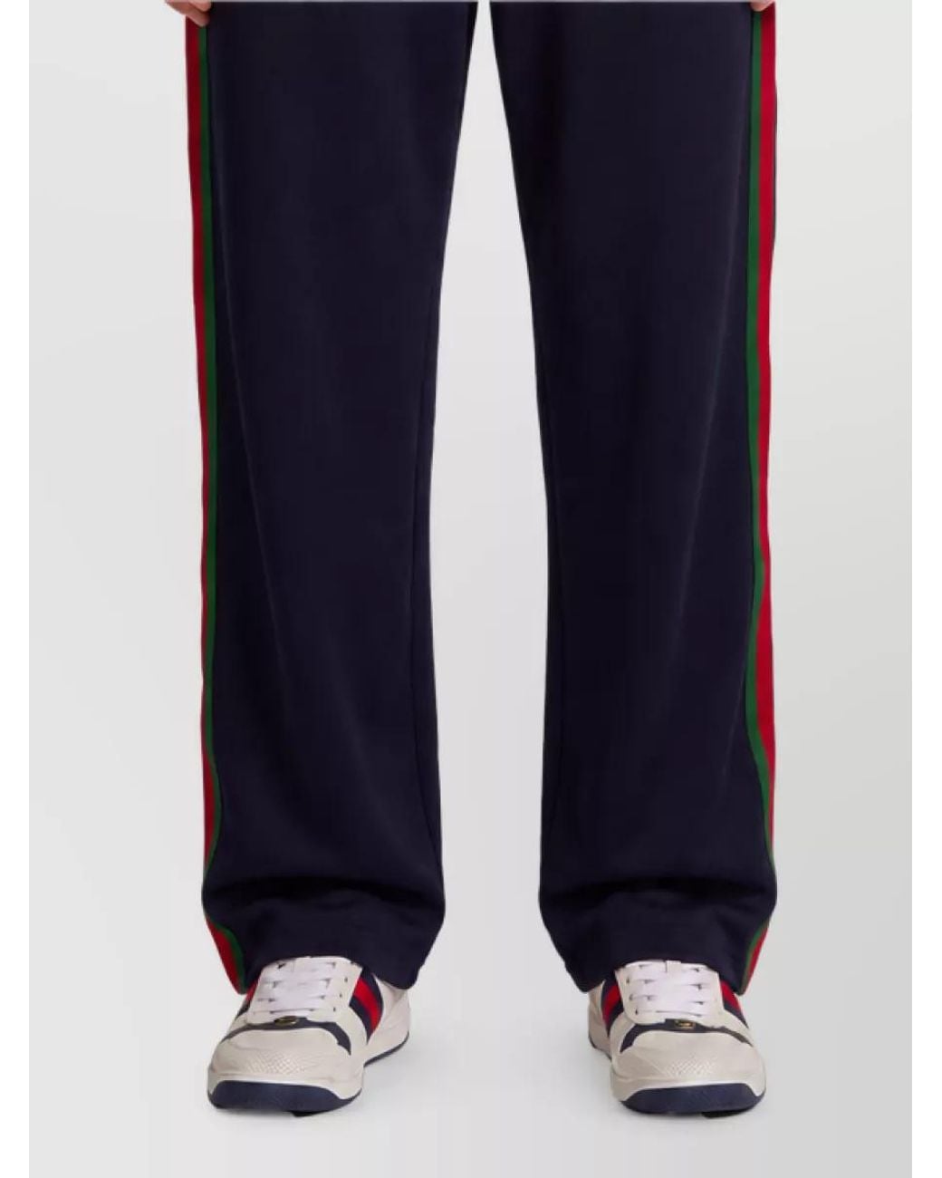 Gucci Blue Silk Cotton Wide-Leg Track Pants for men