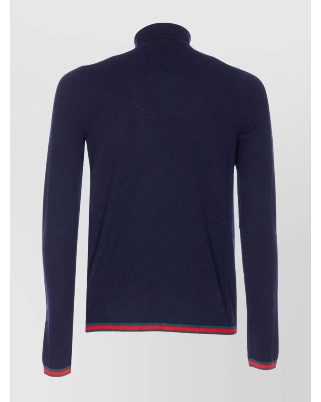 Gucci Blue Cashmere Fine-Knit Turtleneck Sweater for men