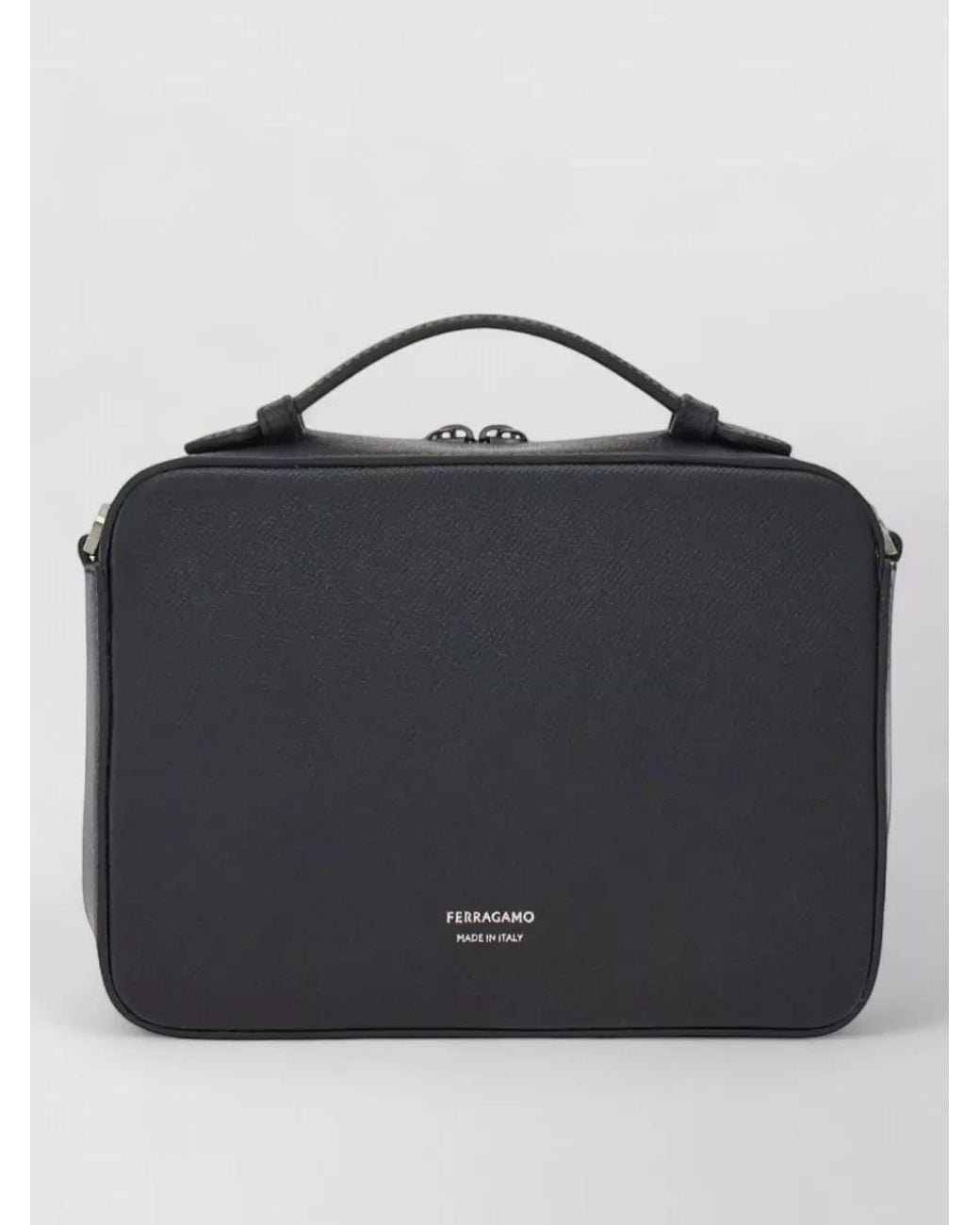 Ferragamo Blue Pebbled Leather Crossbody Bag for men