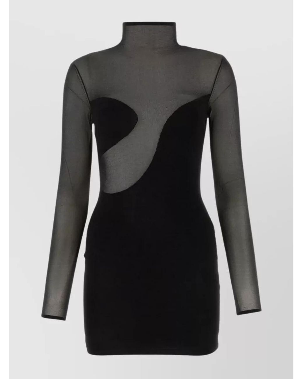 Nensi Dojaka Black Sheer Fitted Mini Dress