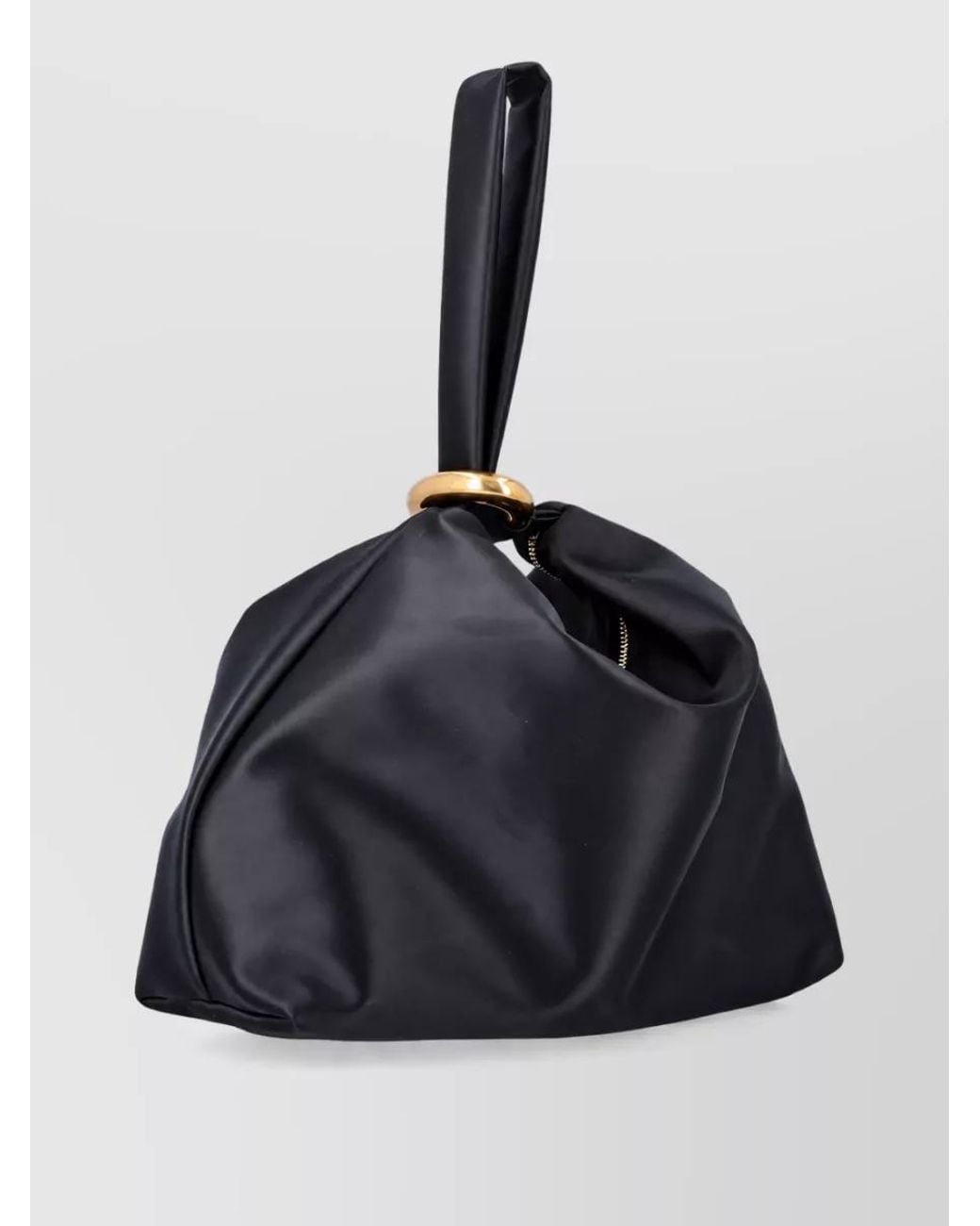 By Malene Birger Blue Satin Top Handle Clutch Bag