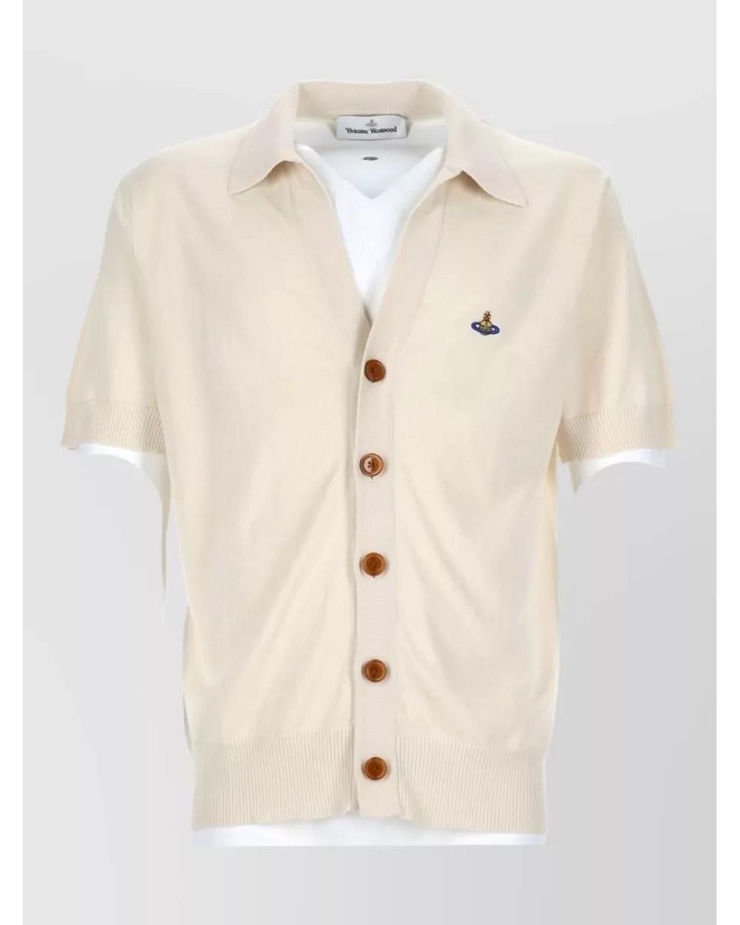 Vivienne Westwood Natural Cotton Polo Cardigan for men