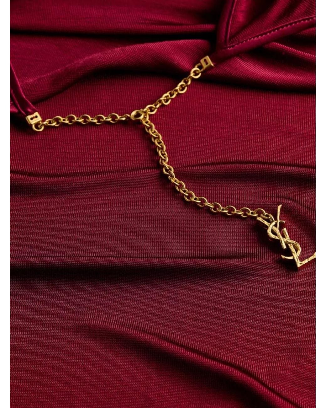Saint Laurent Red Backless Jersey Bodysuit