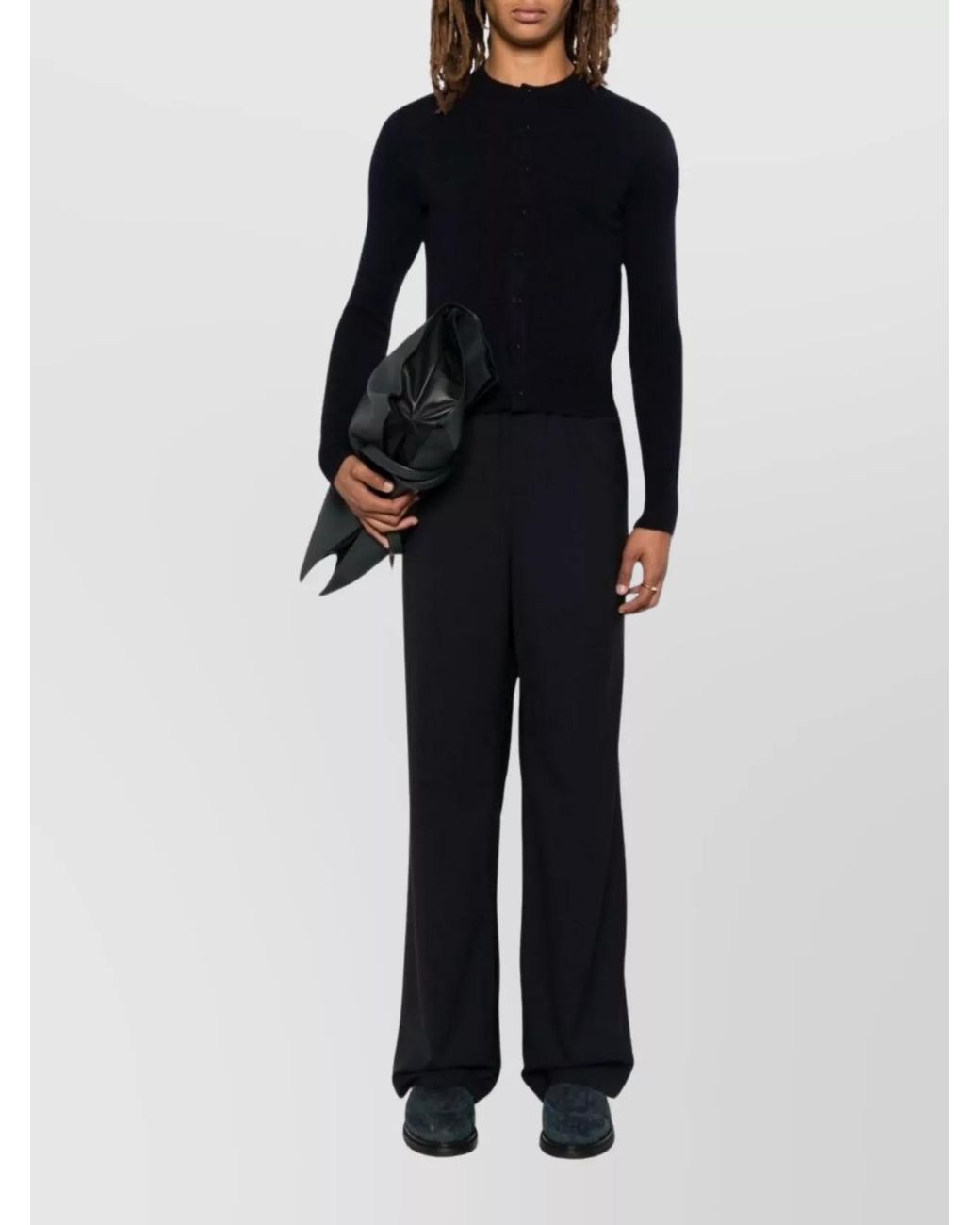 Extreme Cashmere Blue Cashmere Fine-Knit Slim-Fit Crew-Neck Cardigan