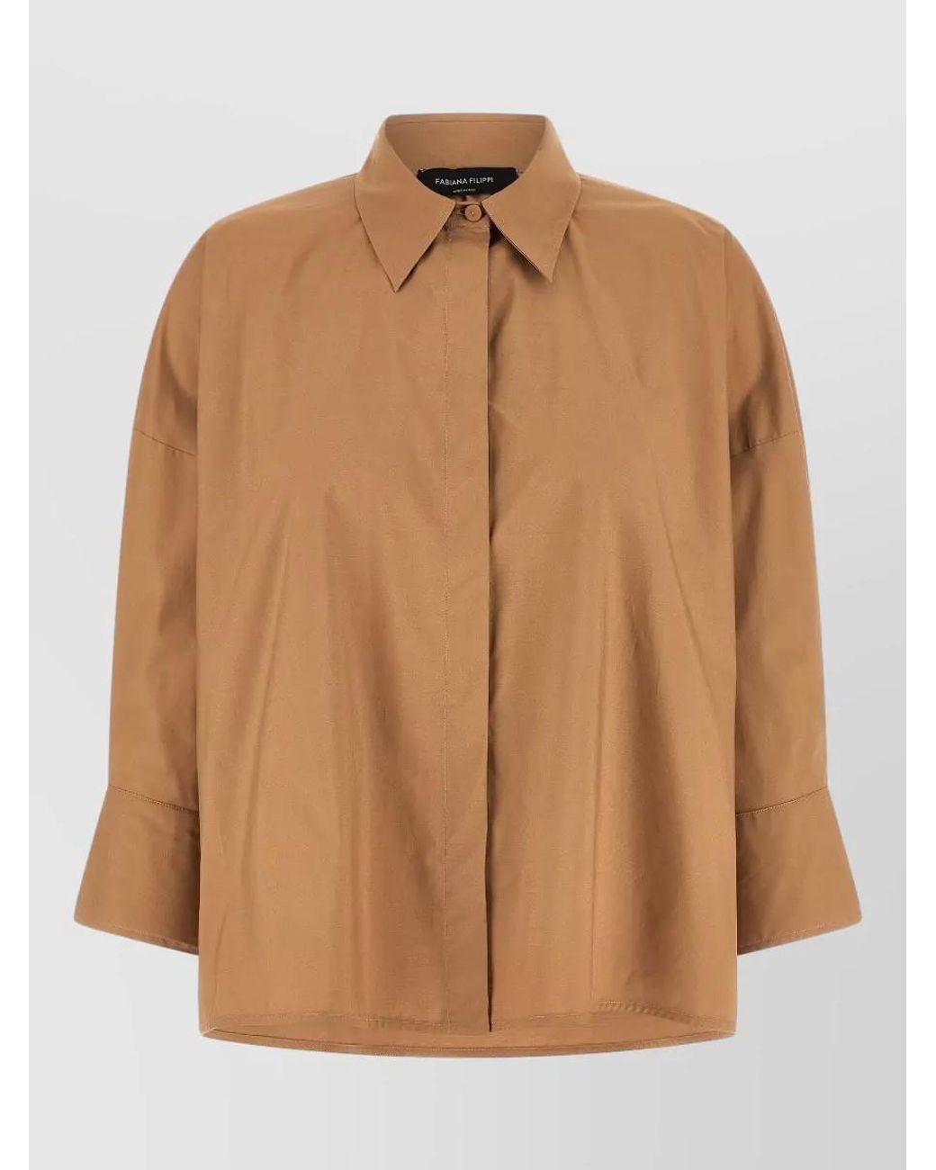 Fabiana Filippi Cotton Shirt in Brown | Lyst UK