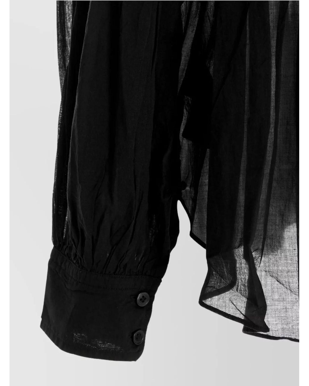 Isabel Marant Black Sheer Pleated Lightweight Shirt