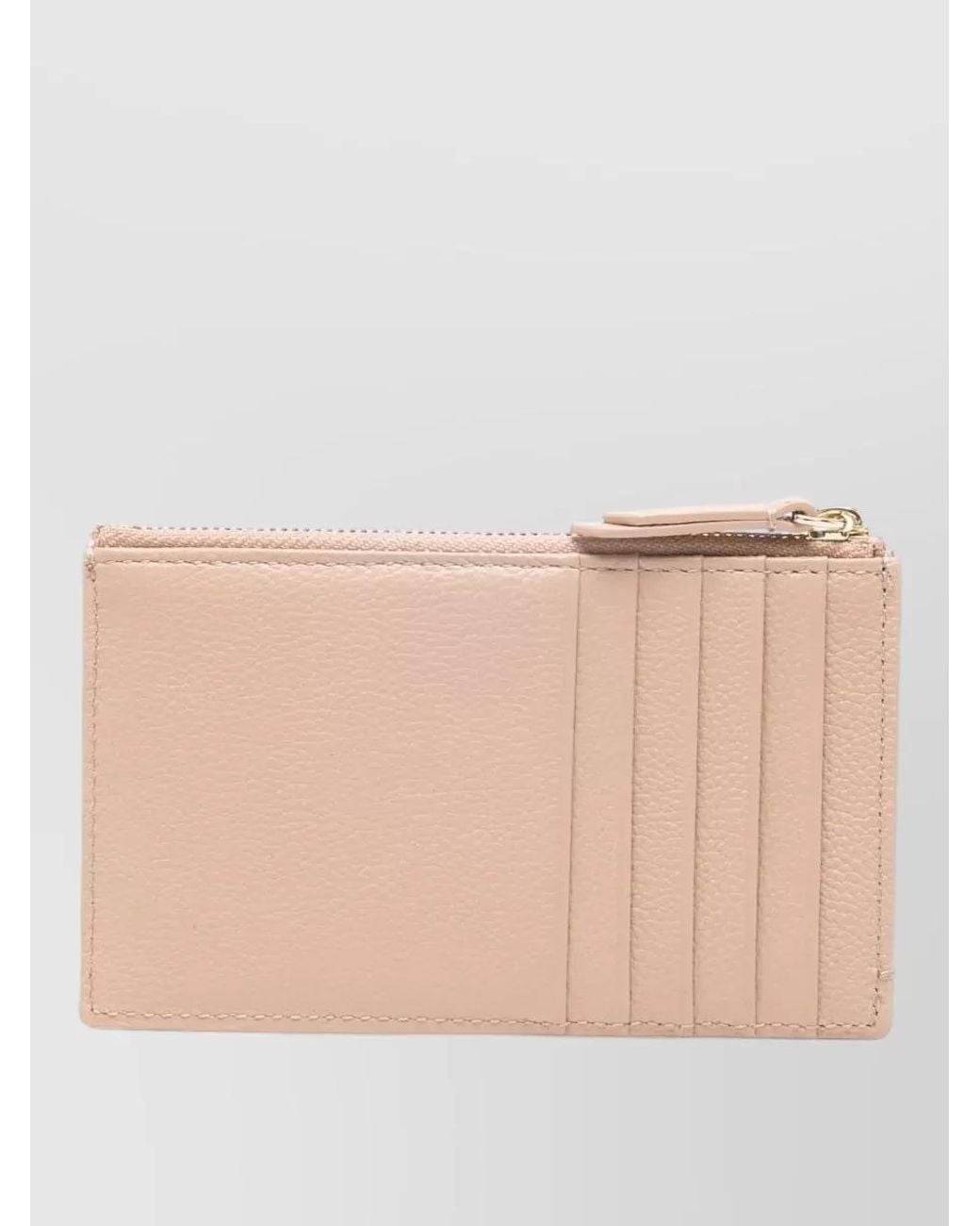 Emporio Armani Natural Leather Zip Cardholder