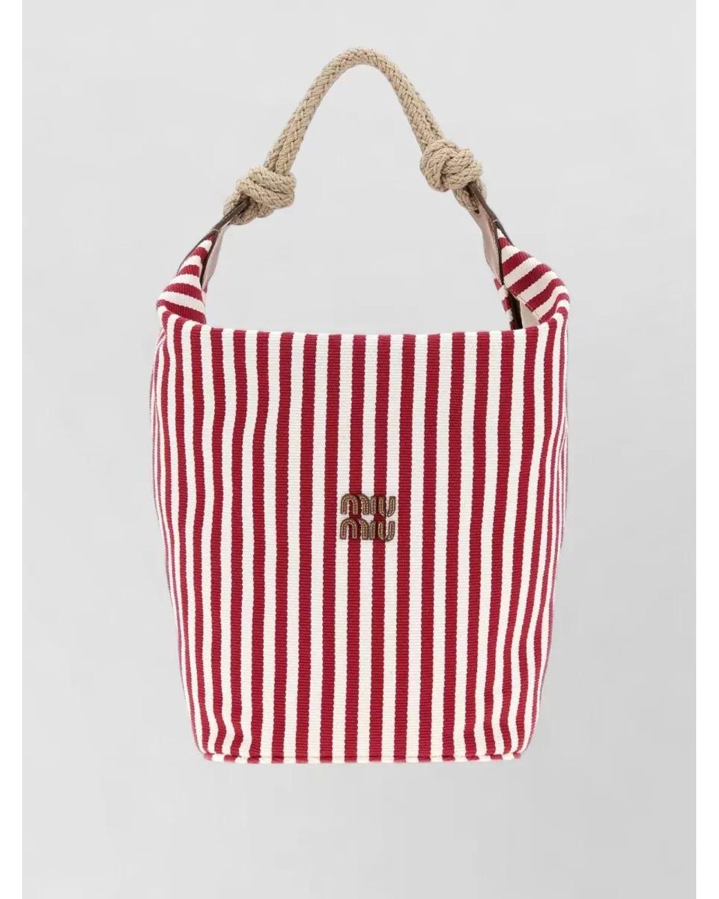 Miu Miu Red Na Cotton Canvas Bucket Bag