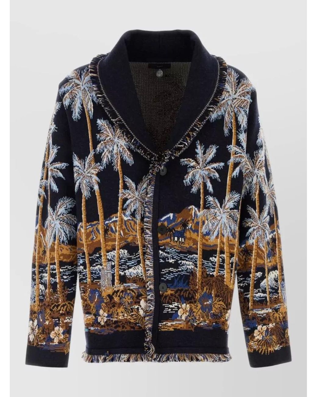 Alanui Multicolor Embroidered Wool-Blend Cardigan for men