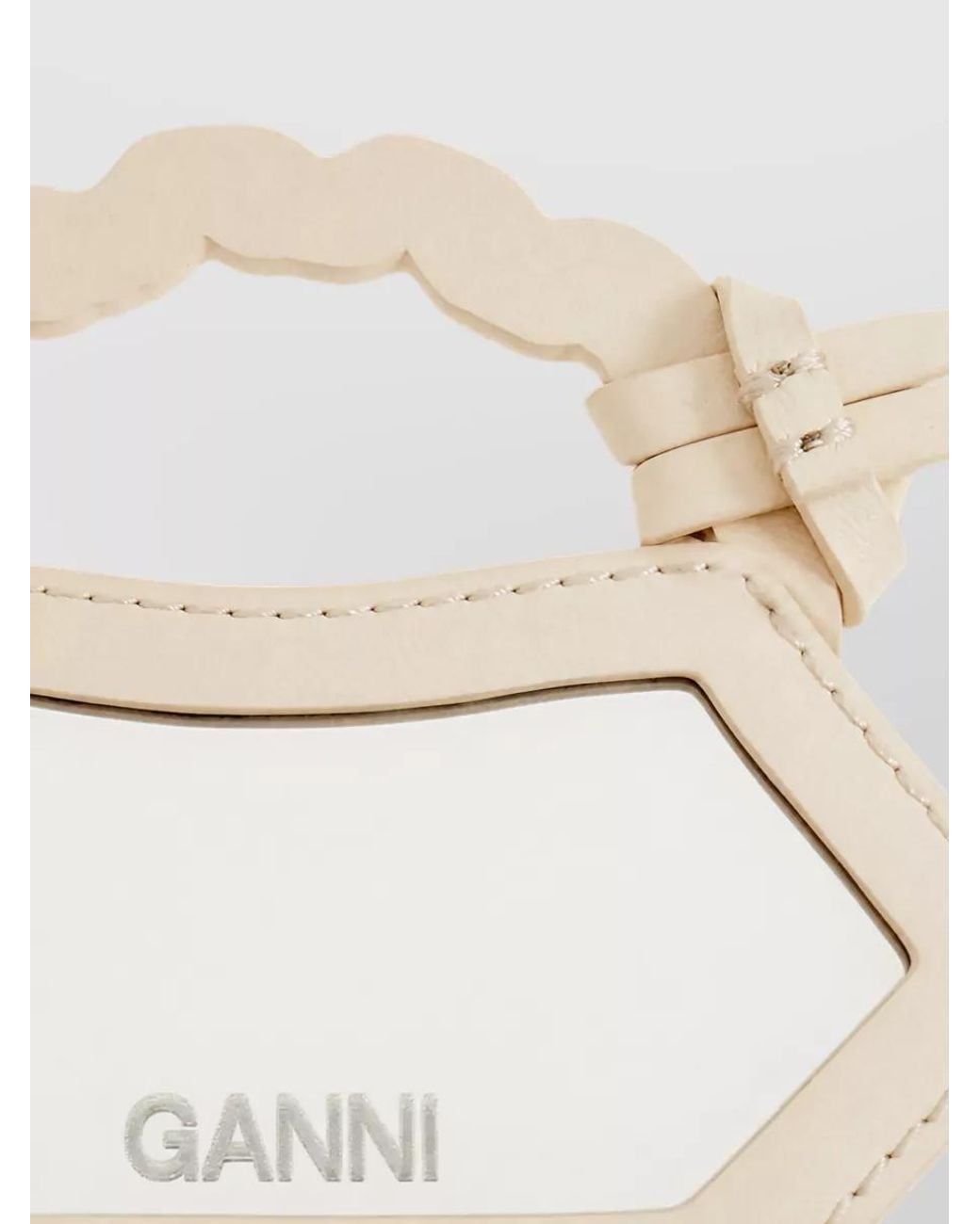 Ganni White Leather Keychain Purse