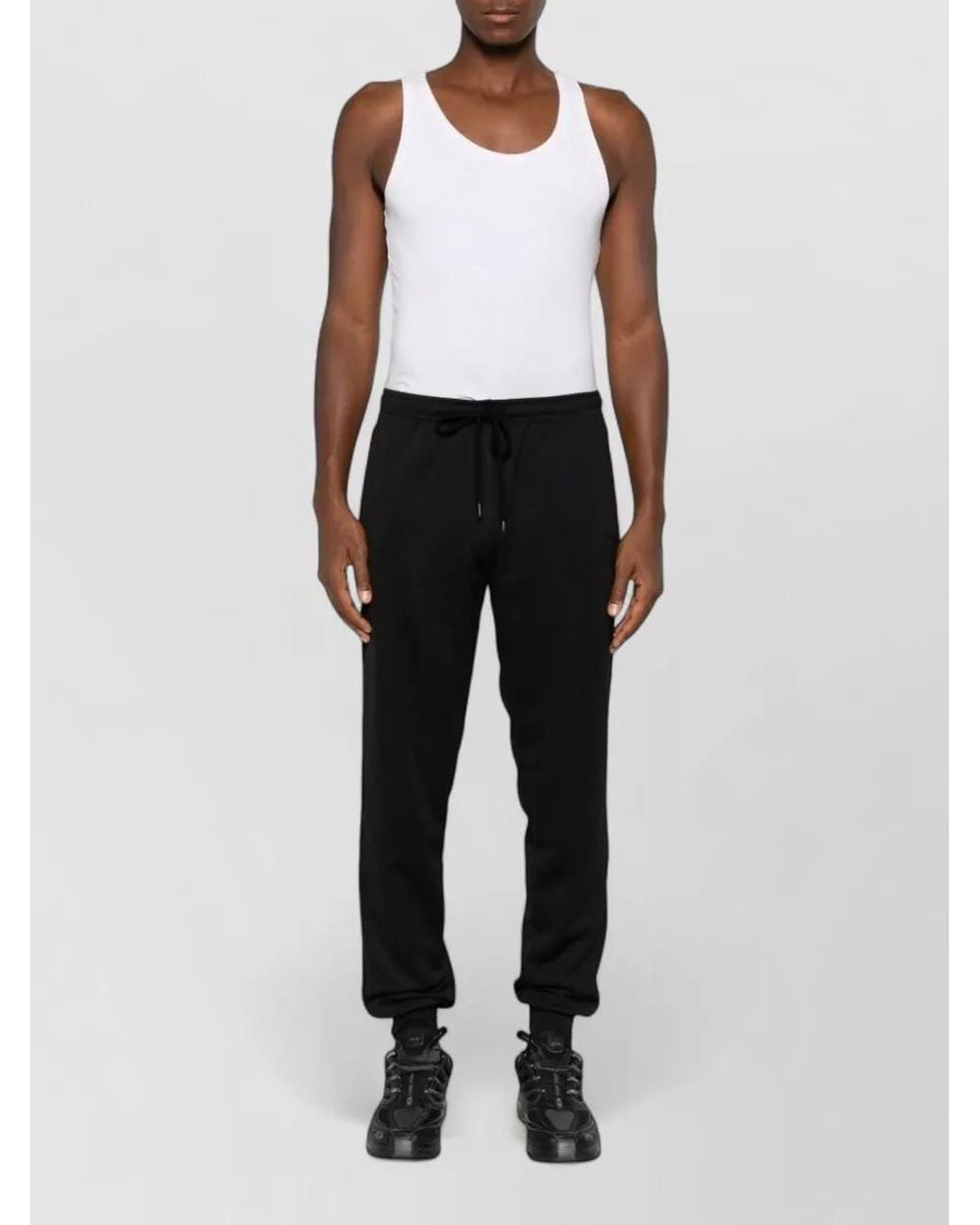 MM6 by Maison Margiela Black Logo Print Track Pants for men