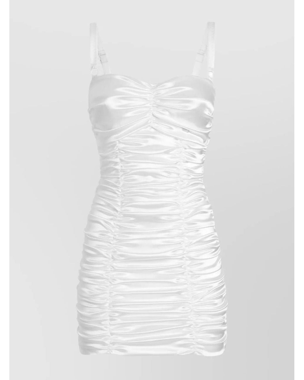 Dolce & Gabbana White Draped Satin Mini Dress