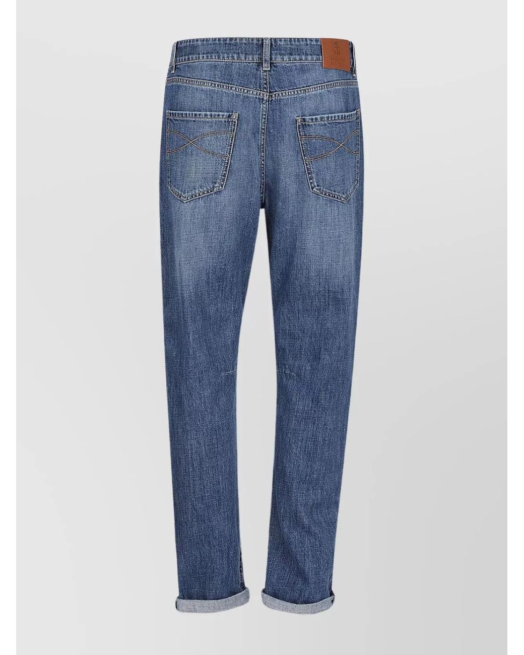 Brunello Cucinelli Blue Denim Straight-Leg Jeans for men