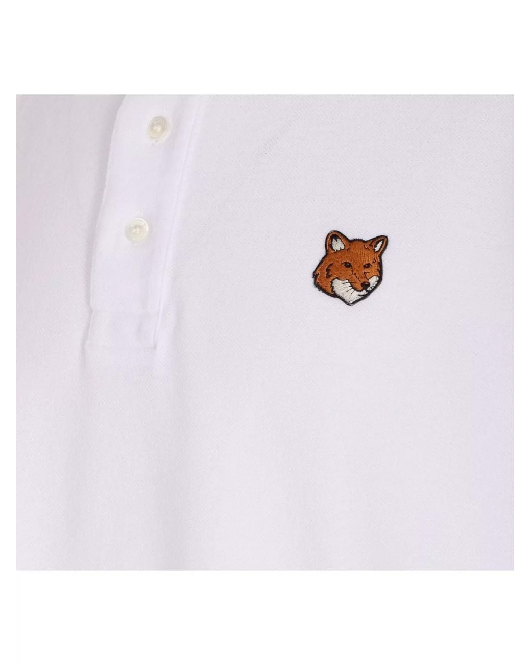 Maison Kitsuné White Cotton Piqué Regular-Fit Short-Sleeve Polo Shirt for men
