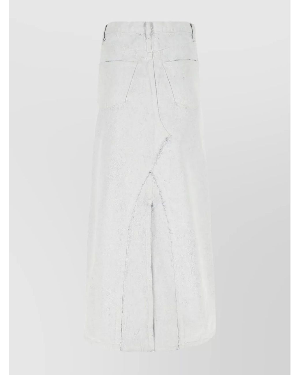 Maison Margiela White Denim High-Rise Midi Skirt