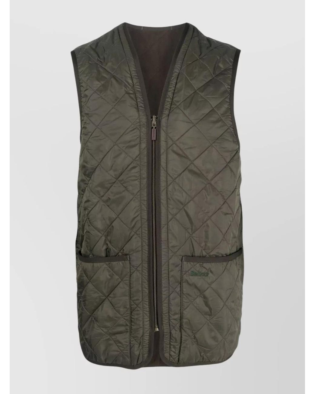 Barbour Green Quilted V-Neck Sleeveless Gilet for men